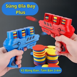  Đồ Chơi Súng Đĩa Bay Plus 3 Khay Cao Su Xốp Mềm An Toàn Cho Bé