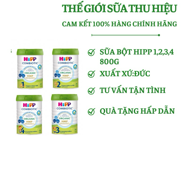 Thùng 6 lon Sữa bột công thức HiPP 2 Organic Combiotic 800g bổ sung DHA trực tiếp (6 lon x 800g).