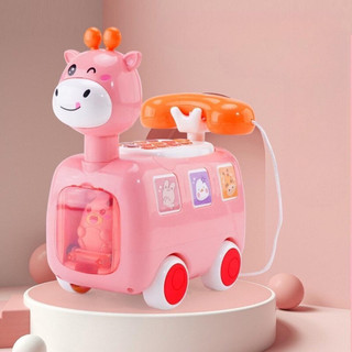 Điện Thoại Xe Ô Tô Hươu Cao Cổ Có Nhạc Đèn Xoay Cổ 360 Độ Vui Tai Cho Bé Vui Chơi Thoả Thích