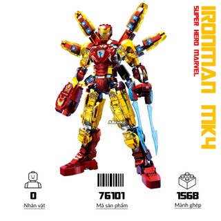 Đồ chơi lắp ráp Ironman Mark 85, 76101 Super hero Marvel, Xếp hình thông minh, Mô hình Mecha