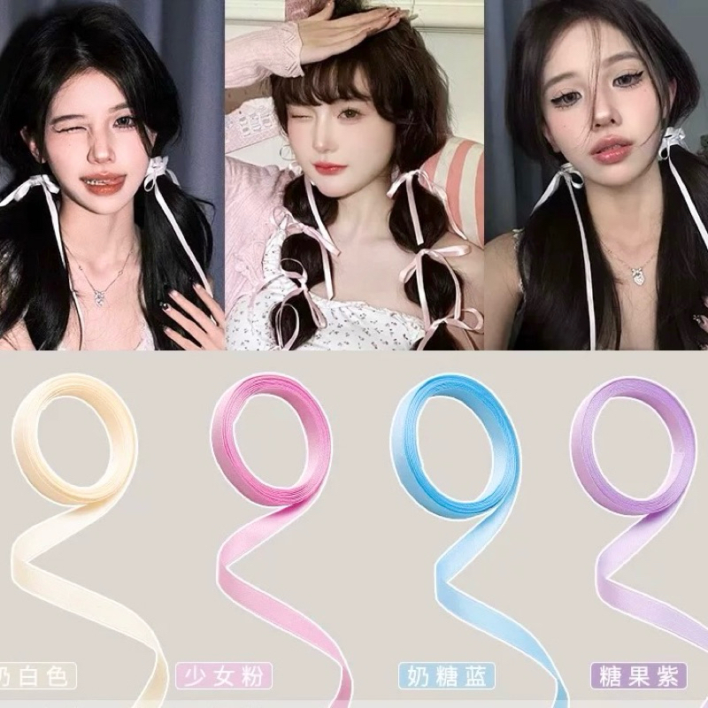 5 Mét Dây Ruy Băng cột tóc màu Pastel, cột tóc nơ Hot trend thắt bím Jennie Blackpink, Dây Nơ phụ ki