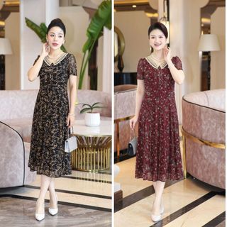 Đầm trung niên thun lưới cao cấp Ladyshop T371
