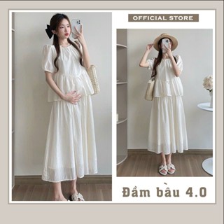 ĐẦM BẦU 4.0- Set vay công sở dự tiệc cưới sang chảnh thanh lịch vải voan tơ 2 lớp nhẹ nhàng V860