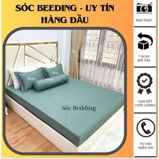 Bộ ga gối phi lụa trần trám bọc chun cao cấp