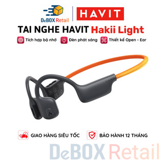 Tai Nghe Chạy bộ Havit Hakii Light, Dây đeo phát sáng Tích hợp bộ nhớ 32GB Thiết Kế Open-Ear BT 5.3 Nghe Nhạc Đến 23 Giờ