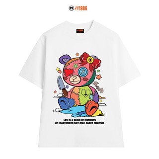 Áo thun nữ nam gấu hải đặc unisex tay lỡ phông local brand form rộng teen cổ tròn oversize chất cotton HM1986 ATL G123