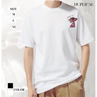 Áo thun form rộng thêu Báo Hồng 100% cotton 2 chiều
