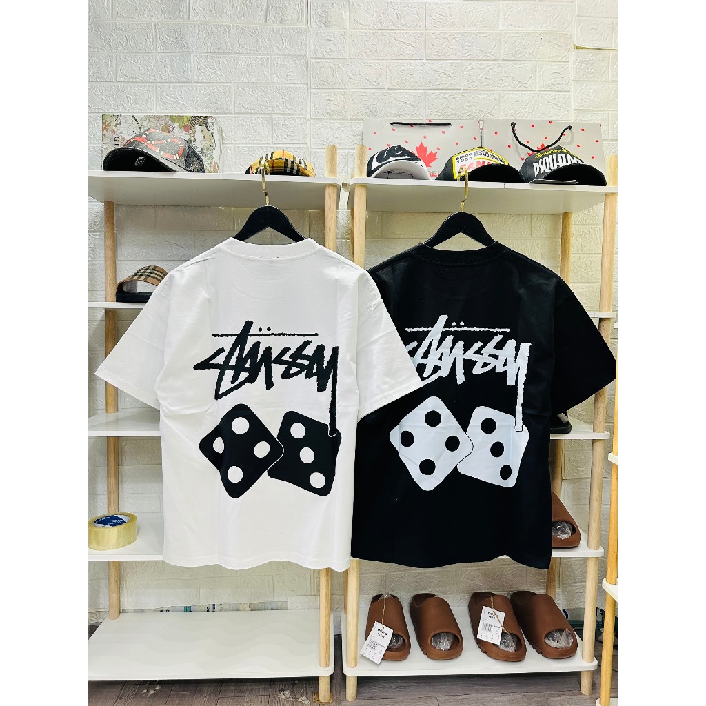 Áo Thun Stussy Xúc Xắc Basic Chuẩn Cotton 2 Chiều Thoáng Mát - Lorence