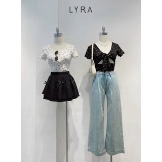 LYRA Áo thun croptop hoa nhí mặc 2 kiểu buộc nơ trước ngực hoặc sau lưng CSYAC0216