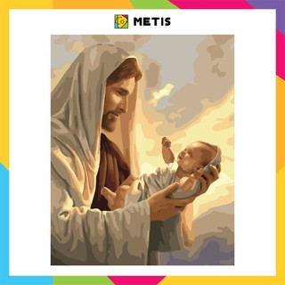 Tranh tô màu sô hoá công giáo METIS Đức Chúa Cha màu chuẩn dễ tô đầy đủ phụ kiện đi kèm CG013