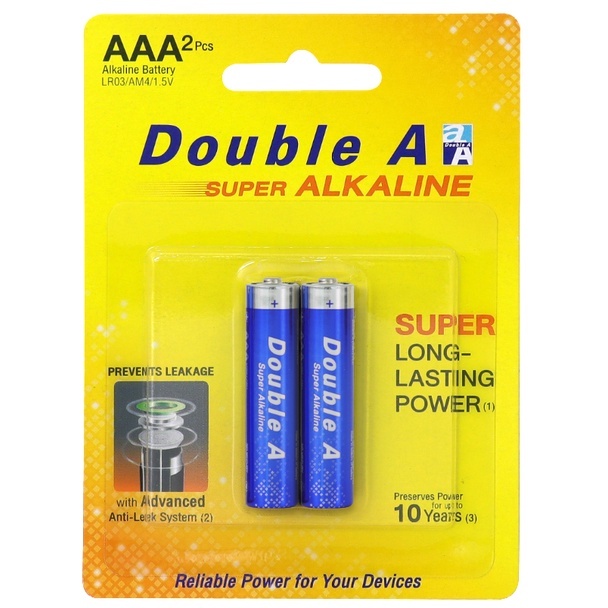 [GIÁ SIÊU RẺ] Vỉ 2 viên pin AAA Double A Super Alkaline