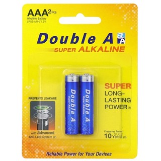 Vỉ 2 viên pin aaa double a super alkaline