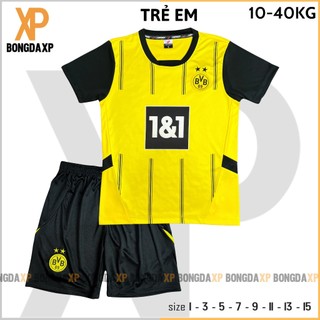Áo Đá Bóng Trẻ Em Dortmund Vàng 2024, Đồ Đá Banh Trẻ Em Vải Thun Lạnh Cao Cấp