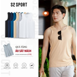 Áo ba lỗ nam S2 SPORT áo sát nách thể thao cotton kháng khuẩn co giãn 4 chiều tốt mặc hè - STT01