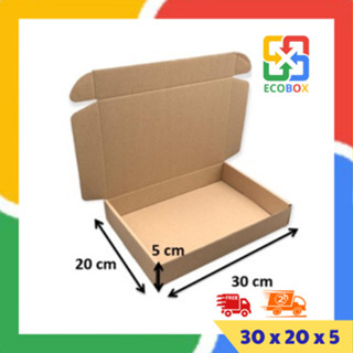 ECOBOX - 30x20x5 COMBO 20 Hộp Carton Nắp Cài Đóng Hàng Tiết Kiệm