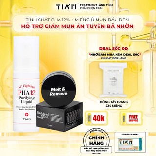 Bộ Đôi Giảm Mụn Ẩn, Mụn Đầu Đen Tinh chất PHA 12% + Blackhead Out Sheet