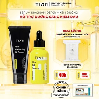 Bộ Đôi Dưỡng Trắng, Kiềm Dầu, Thu Nhỏ Lỗ Chân Lông Serum Niacinamide 10% + Kem Dưỡng Niacinamide 60ml