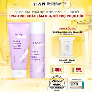 Bộ Đôi Sữa Rửa Mặt, Tinh Chất Dịch Lọc Ốc Sên Làm Dịu Và Phục Hồi Dành Cho Da Dầu Mụn, Nhạy Cảm 180ml