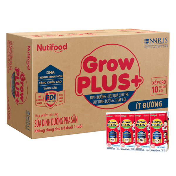 Thùng Sữa bột pha sẵn Growplus đỏ/xanh 180ml /110ml