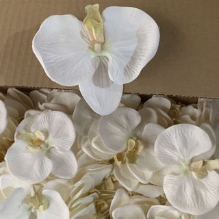 Bông hoa lan 3D đầu bông lan hoa giả hoa lụa đẹp cao cấp phụ kiện châm cài đầu