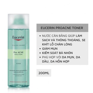 [Nhập khẩu] Nước hoa hồng Eucerin ProAcne 200ml (88983)