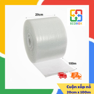 ECOBOX - Cuộn xốp khí, xốp hơi, xốp nổ, bong bóng khí, chống sốc bọc hàng 20cm x 100m