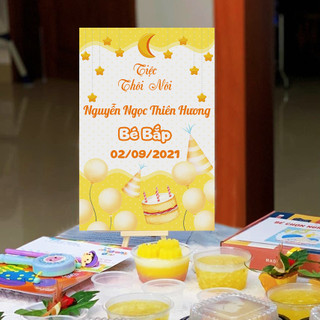 Bảng trang trí mâm cúng thôi nôi/đầy tháng