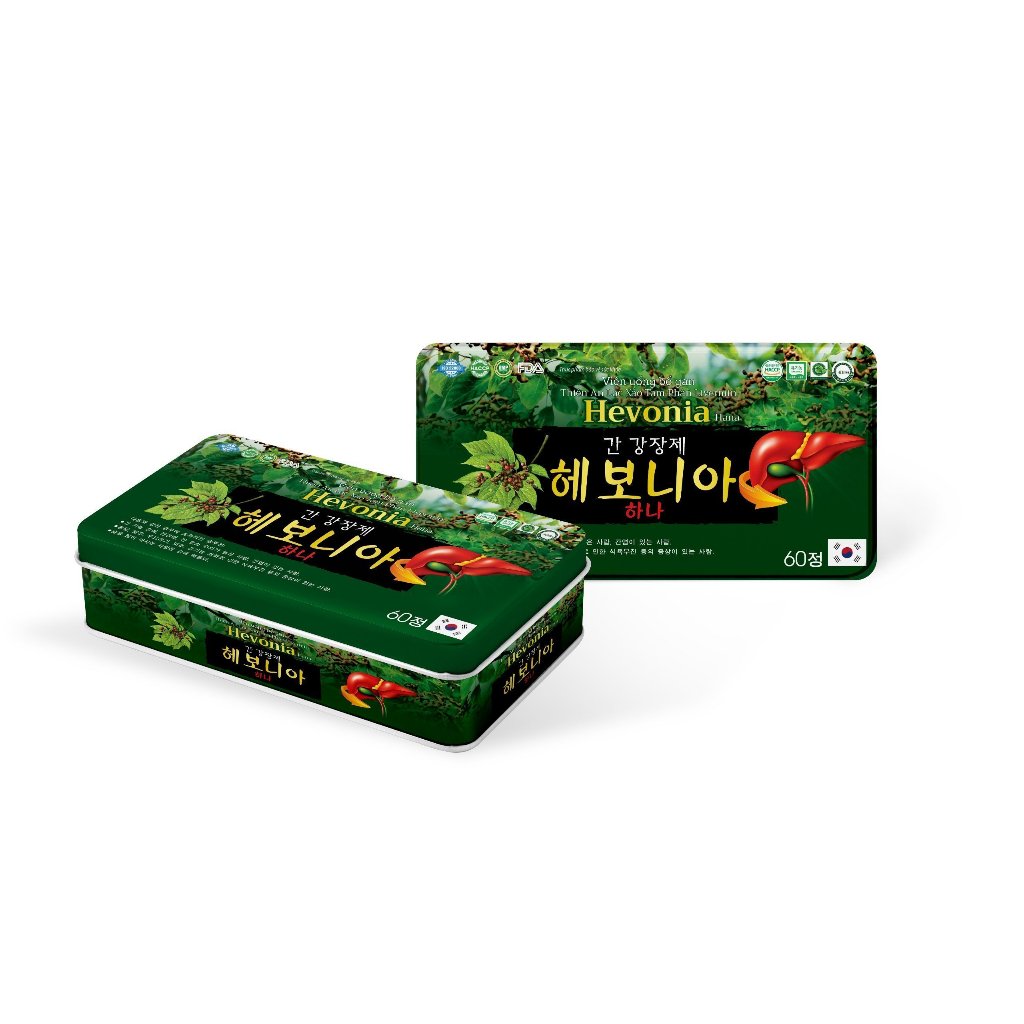 Viên uống mát gan bổ gan Hevonia (hộp thiếc) thảo dược giúp tăng cường chức năng gan, giải độc gan - Hộp 60 viên
