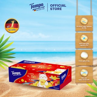 [HỘP LẺ] Khăn Giấy Hộp Tempo Cao Cấp (86 tờ) - Thương Hiệu Đức An Toàn Cho Da Giao Bao Bì Mèo