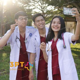 Áo Blouse trắng dáng dài hàng đẹp cho bác sĩ, dược sĩ, spa, thẩm mỹ viện, phòng thí nghiệm