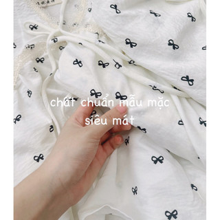 ☘️ SET126- SET BỘ CHẤM BI NƠ CỔ V PHỐI REN 💎