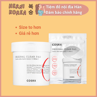 [Bill Olive Young tên shop] Hộp 105 bông toner pad COSRX BHA One Step Original Clear tẩy tế bào chết cải thiện mụn