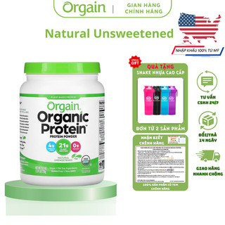 Bột đạm thực vật ORGAIN Organic Protein giúp xây dựng phát triển cơ bắp hương tự nhiên