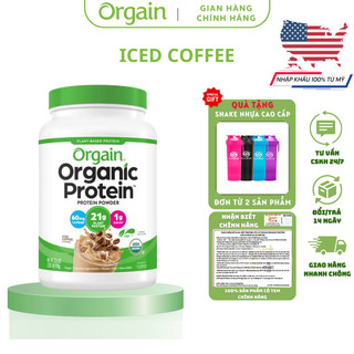 Bột Protein thực vật ORGAIN Organic Protein giúp xây dựng cơ bắp, giảm mỡ cải thiện vóc dáng hương Iced Coffee