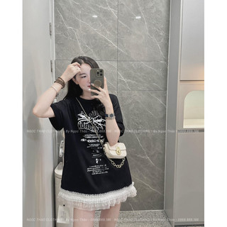 Váy Xuông Nơ Phối Chân Bèo QC L1