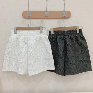 Quần đùi nữ ống rộng lưng cao cạp thun chun có túi in phồng hoa nổi - Quần short nữ thể thao đi biển mặc ở nhà đi ngủ