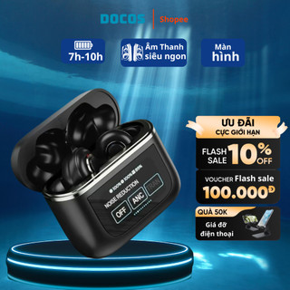 Tai nghe bluetooth V8 không dây, Tai nghe đeo tai màn hình cảm ứng chống ồn chủ động ANC có tiếng việt