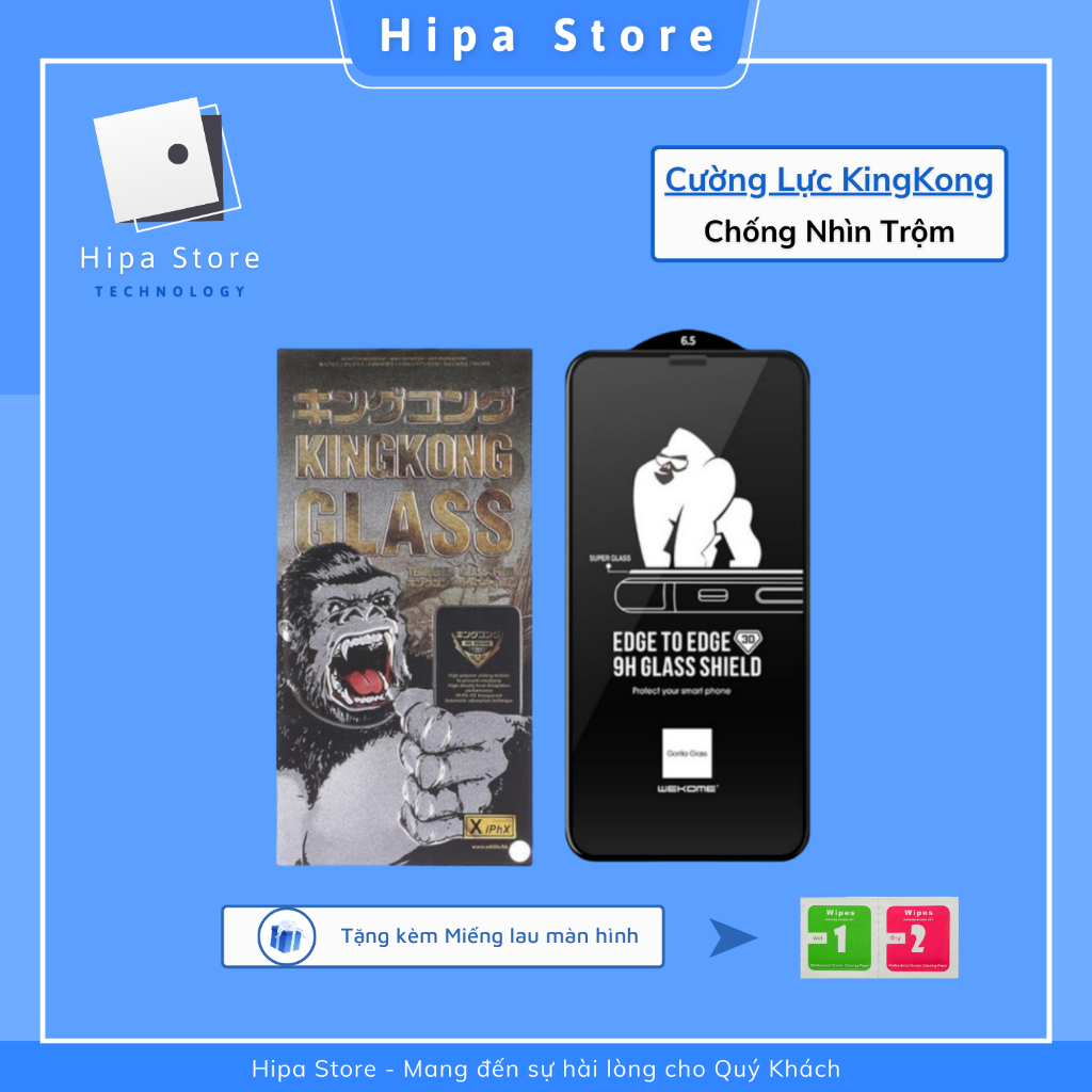 Kính Cường Lực Iphone, Cường Lực KingKong Full Màn X/Xs/Xr/11/12/13/14/Plus/Pro/Promax