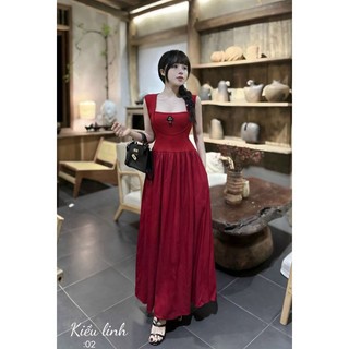 Đầm tk dáng dài chất tăm lạnh trượt