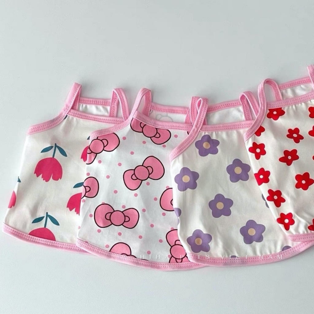 Áo Thun Cho Chó Mèo Áo Ba Lỗ Mỏng Thoáng Khí Dễ Thương Cho Thú Cưng, Quần Áo Thú Cưng Mát Mẻ