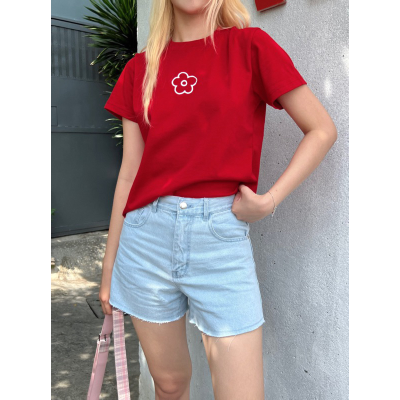 Quần short jean xanh nhạt rách lai - Buddies.25