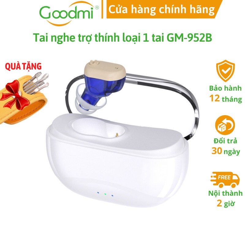 Tai Nghe Trợ Thính, Máy Trợ Thính Đeo 1 Bên Tai, Sạc Pin Tiện Lợi Goodmi GM-952B