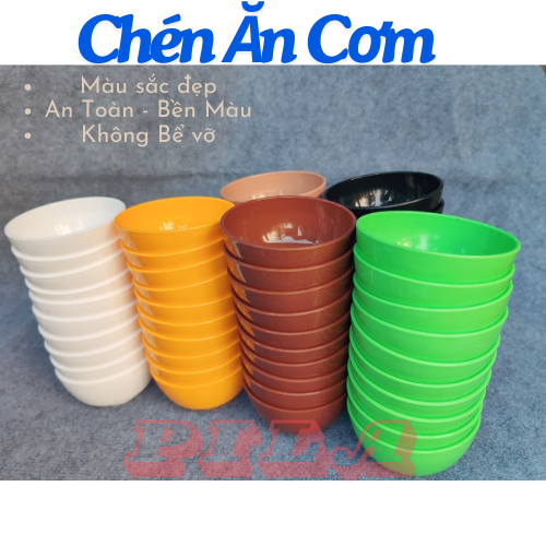 Chén Ăn Cơm Nhiều Màu, Chén Nhựa Đẹp An Toàn, Cầm CỨng Cáp