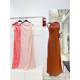 Afterbefore | áo / đầm linen xoắn vai nhiều màu
