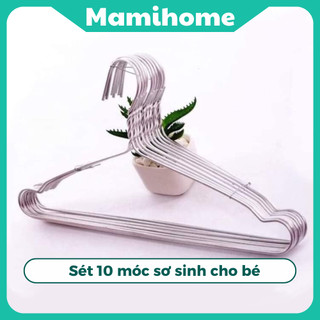 Móc quần áo sơ sinh, sét 10 móc nhôm phơi đồ trẻ em loại 1 - mamihome