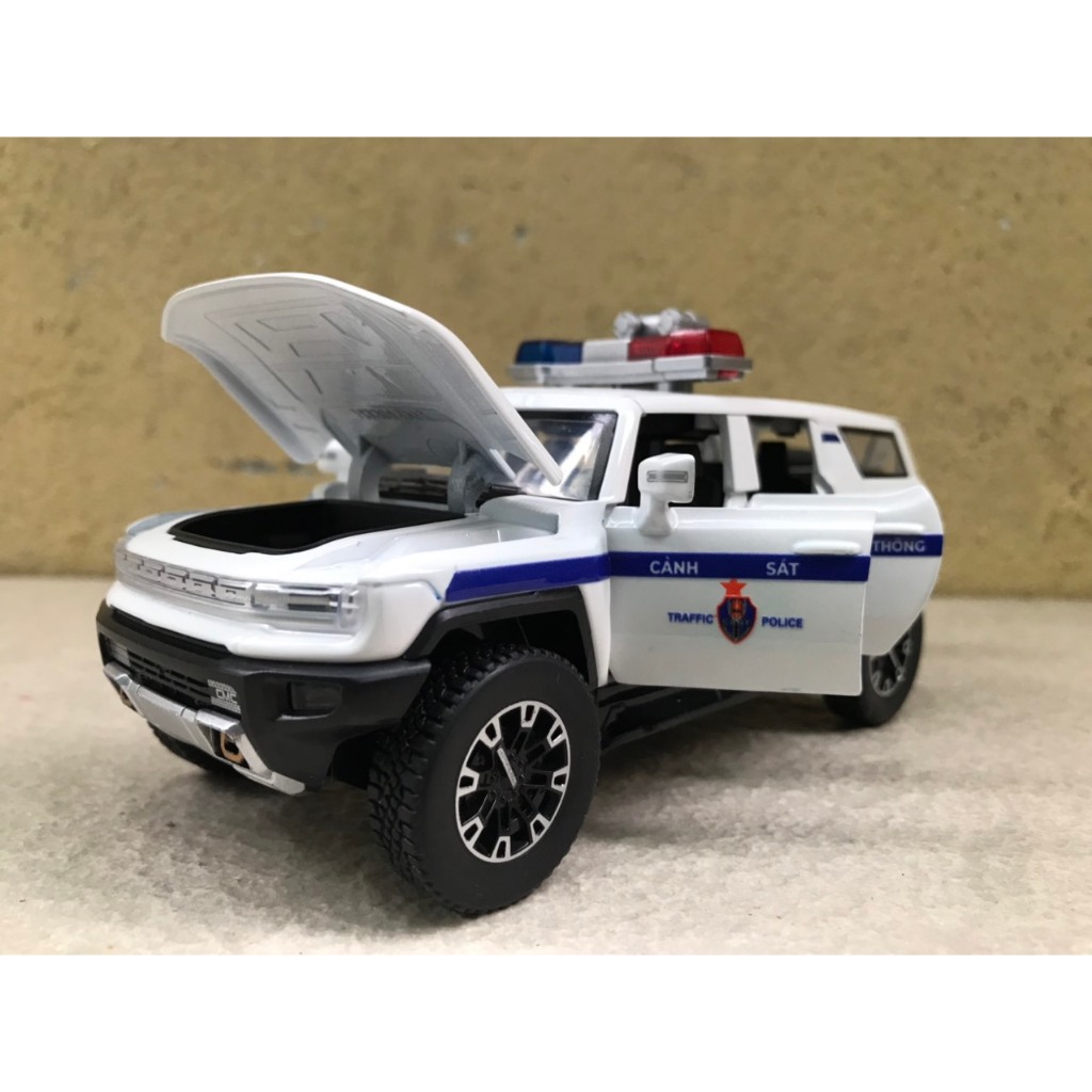 Mô hình trang trí xe HUMMER Evs Police CSGT VN - 1:32 mã (XPHUM32Ev)