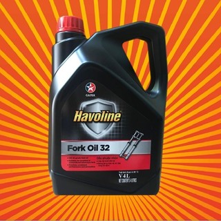 Dầu phuộc nhún, giảm xóc caltex havoline pork oil 32, dung tích 4l, forkoil, porkoil, fork oil