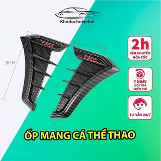 Bộ 2 miếng ốp mang cá thể thao đen bóng trang trí lỗ thông gió xe hơi lỗ thông gió bên hông xe hơi
