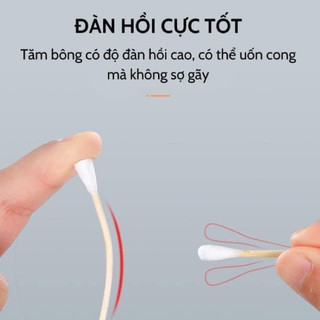 (COMBO 5 Gói - 500 Tăm Bông Gỗ Tiện Lợi) - Mỗi Gói 100 Cây Tăm Bông