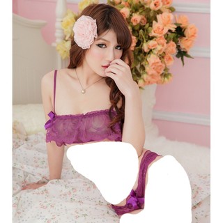 Bộ đồ lót ngủ ren quyến rũ ngọt ngào - Tím